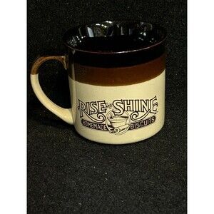 Six(6) Vintage 1984 Hardees Rise & Shine Homemade Biscuits Ceramic Coffee CupsB5